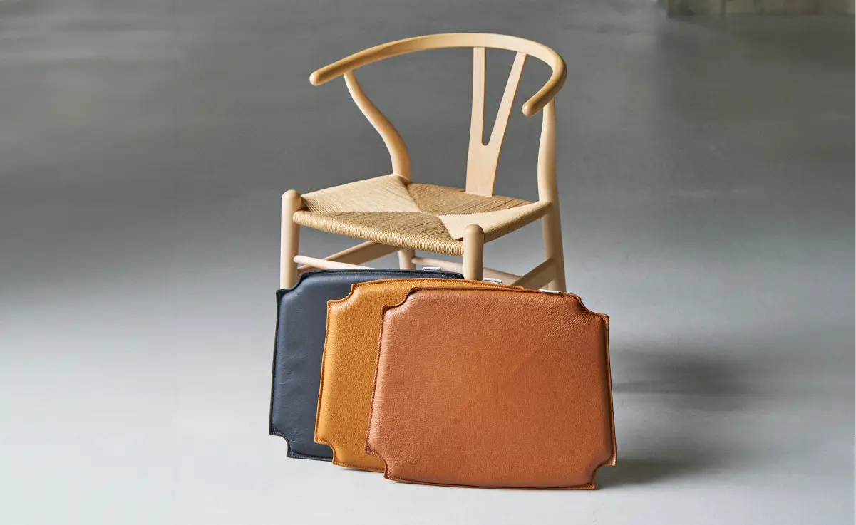 ch24専用シートクッション　Yチェア　カールハンセン　ゴールデンブラウン CH24（Yチェア）専用 レザークッション CARL HANSEN & SON