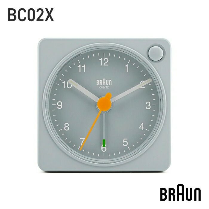 BRAUNブラウン時計アナログアラームクロックテーブルクロック／ブラックBC02XB／ホワイトBC02XW／グレーBC02XG／誕生日新築祝い結婚祝い