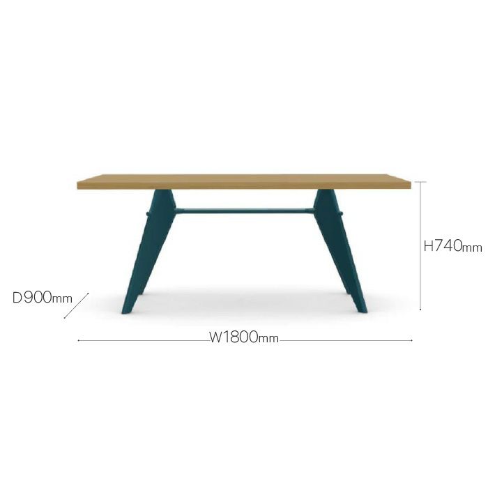 Vitra（ヴィトラ）/EM Table（EM テーブル）/ダイニングテーブル/ナチュラルオーク/ラッカー仕上げ/ブルーディナスティ/W180×D90cm【納期】2～3週間（メーカー欠品時除く）  | fremtiden