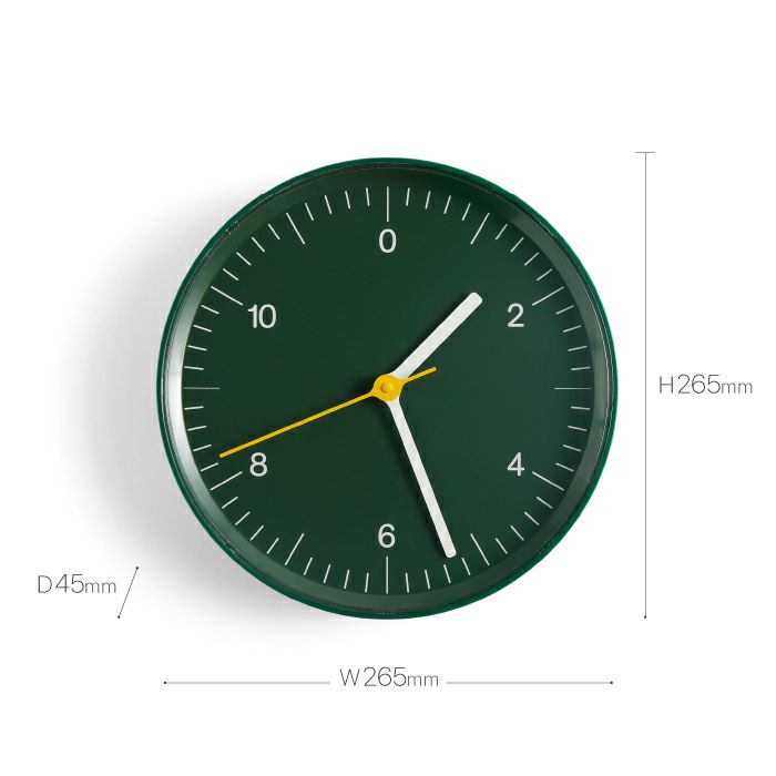 壁掛けフック特典付】HAY（ヘイ）/WALL CLOCK/ウォールクロック/グリーン 時計 クロック 壁掛け 掛け時計 壁かけ時計 新生活 北欧  子供部屋 寝室 リビング 玄関 洗面所 静音 カフェ オフィス 緑 正規品 ギフト ラッピング不可 | fremtiden